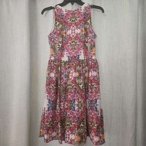 Maggy London Womens Floral Spring Sleeveless Dress, Sz 2, Pockets, Zipper Easter